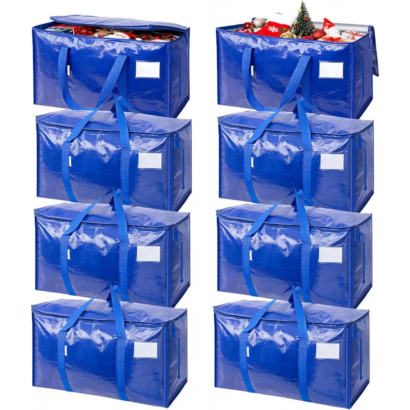 

8 Pack Extra Large Moving Bags Heavy Duty with Zippers & Carrying Handles, Durable Storage Bags Moving Boxes for Closet