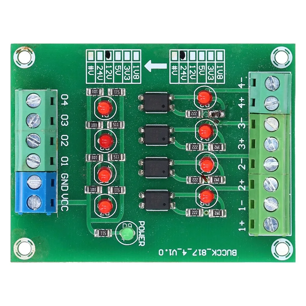 24V to 5V Optocoupler Isolation Board 4 Channel PNP NPN Voltage Level Converter Level Shifting Professional Accessorie