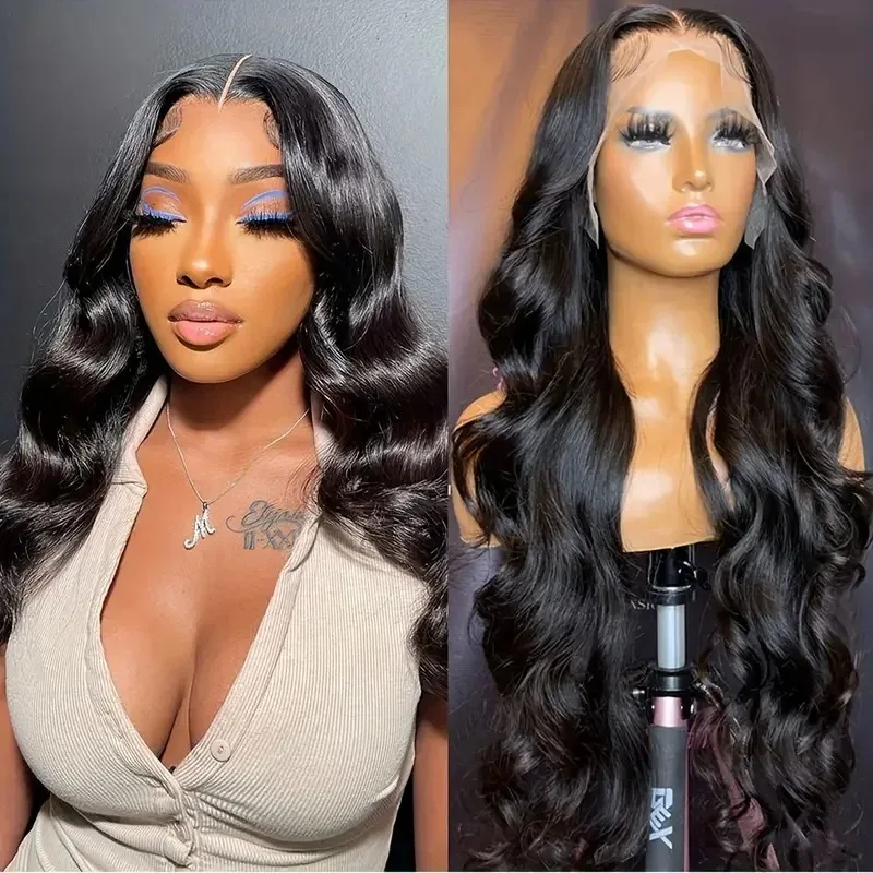 360 HD Transparent Lace Wig Human Hair Pre Plucked 13x4 Front Wigs For Black Women Brazilian Body Wave 13x6 HD Lace Frontal Wig