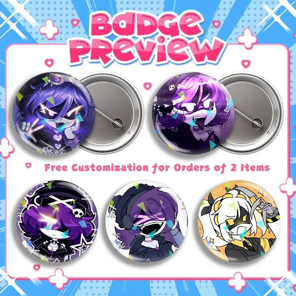 Uzi-MD Cartoon M-Murder Drones Round Badge Pins Creative Pins Bag Decor Accessories Fan Collection Gifts for Friends