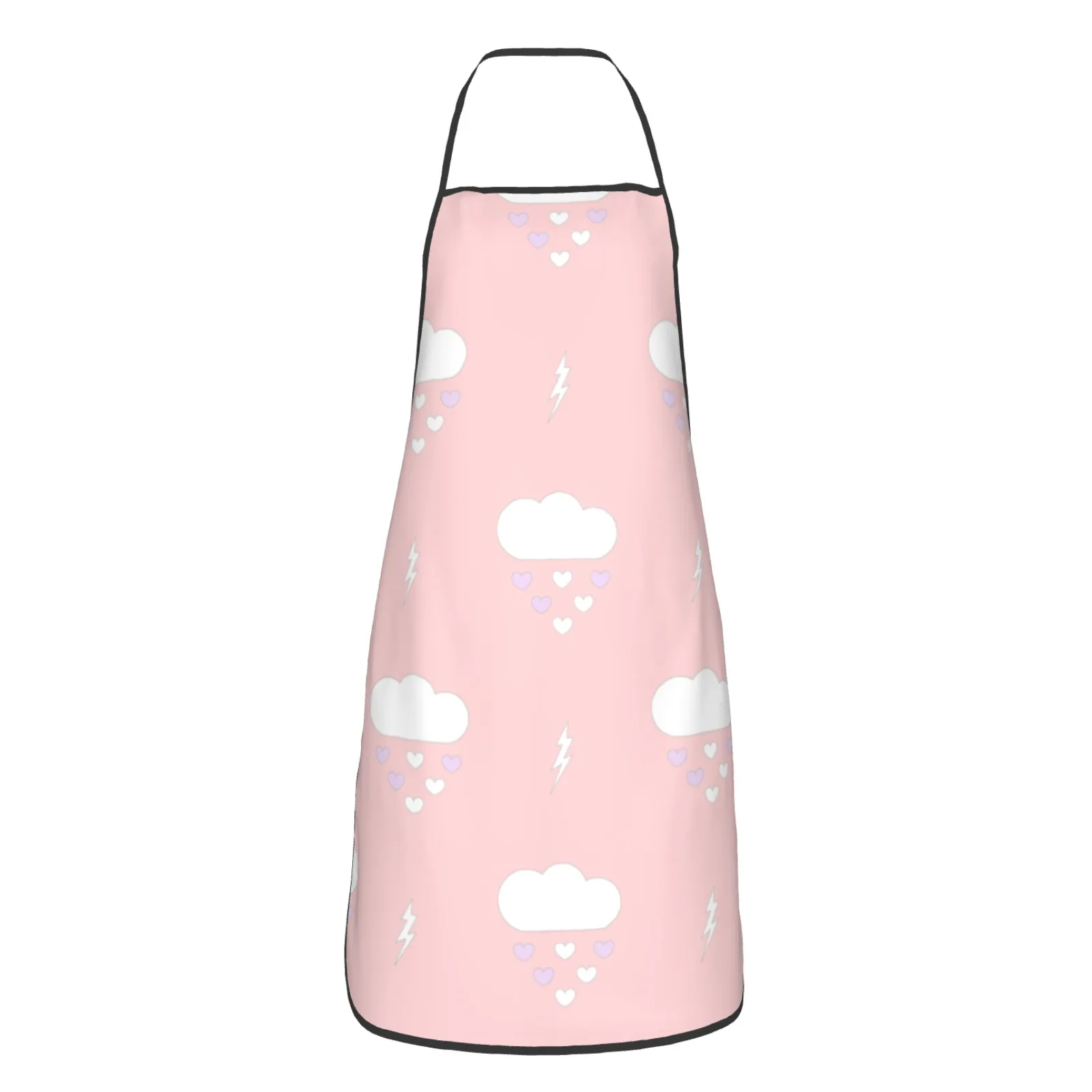 Raindrops Of Love Polyester locking hem Apron Home Cooking Baking Kitchen Moon Apron Star Clouds Pink Clouds Love Raindrops