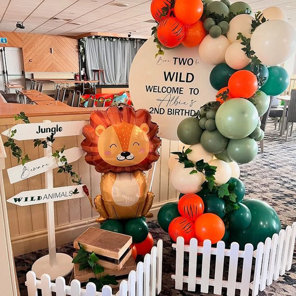 60 Stück Party-Ballonbogen-Set mit König der Löwen, Gelb, Grün, Orange, Latexballon für Kindergeburtstag, Party-Dekoration, Babyparty
