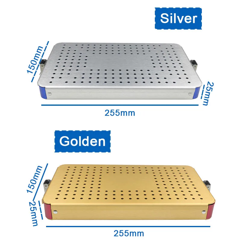 

Two Type Choices Sterilization Tray Case Silicone Mat Autoclavable Box for Holding Instrument