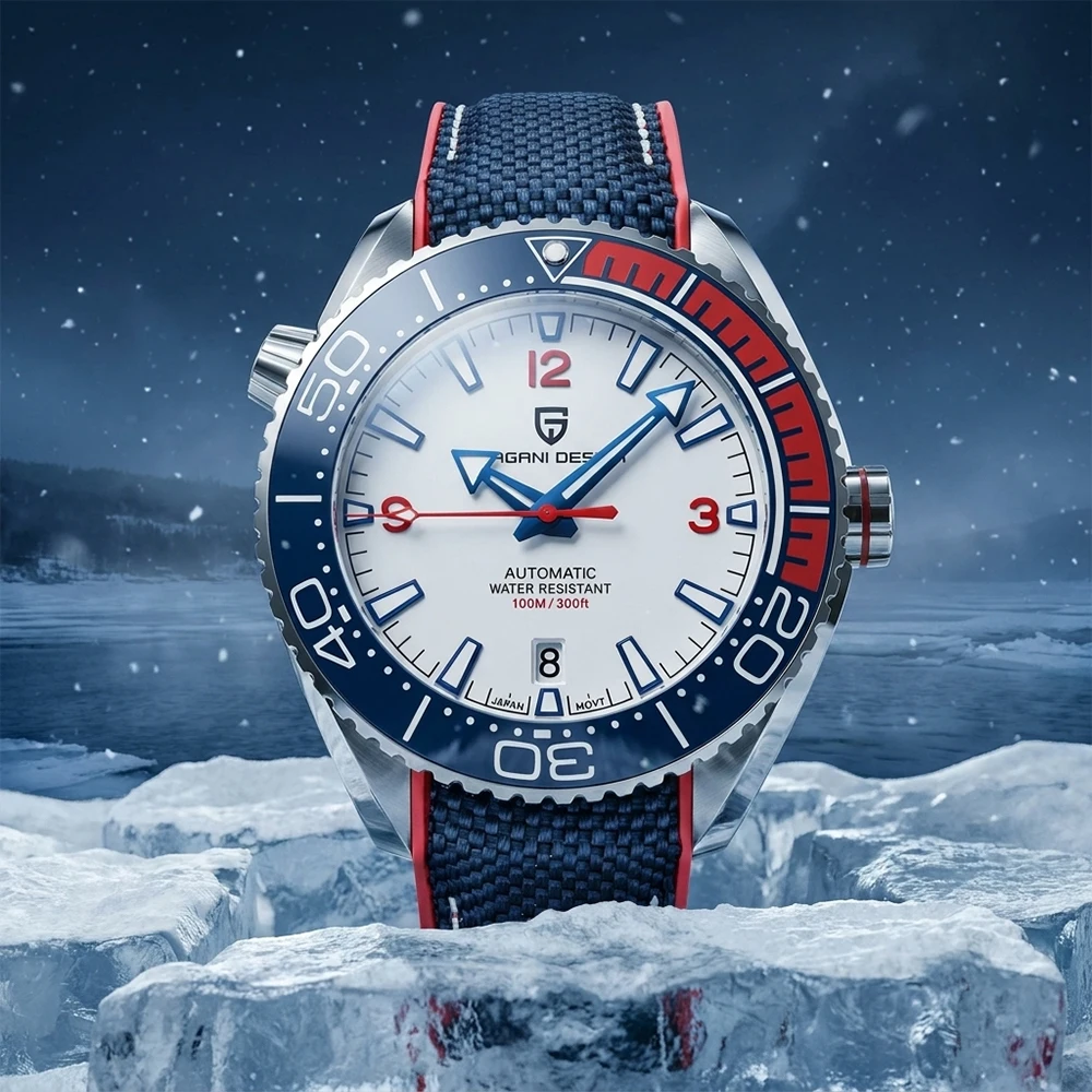 Luxury PAGANI DESIGN Men Diving AutomaticWatch Rotating Bezel 10ATMWaterproof Luminous Sport Mechanical watches for man+Gift Box