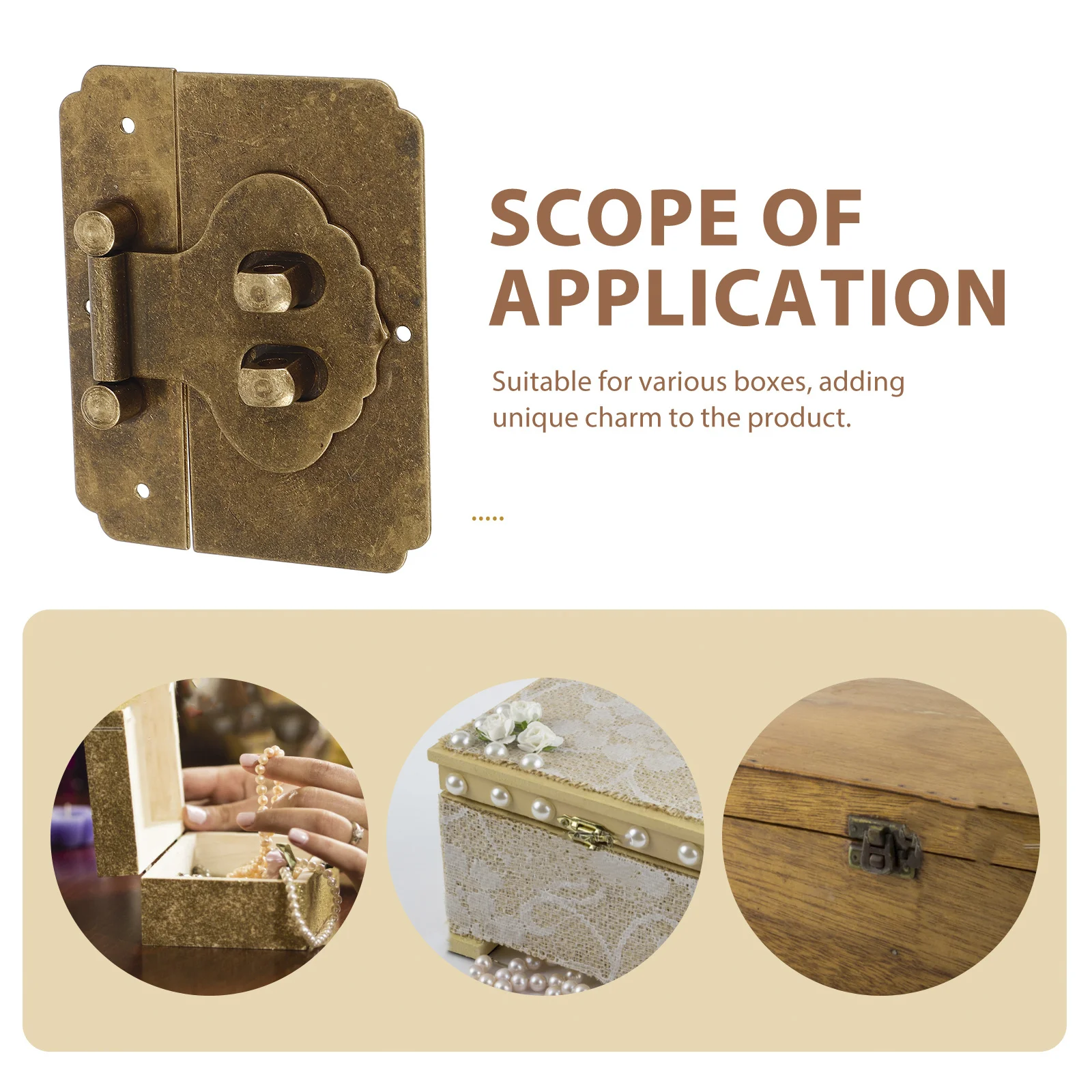 

Brass Hasp Lock for Jewelry Box Vintage Cabinet Latch Buckle Small Metal Clasp Replacement Hardware Decorative Closure