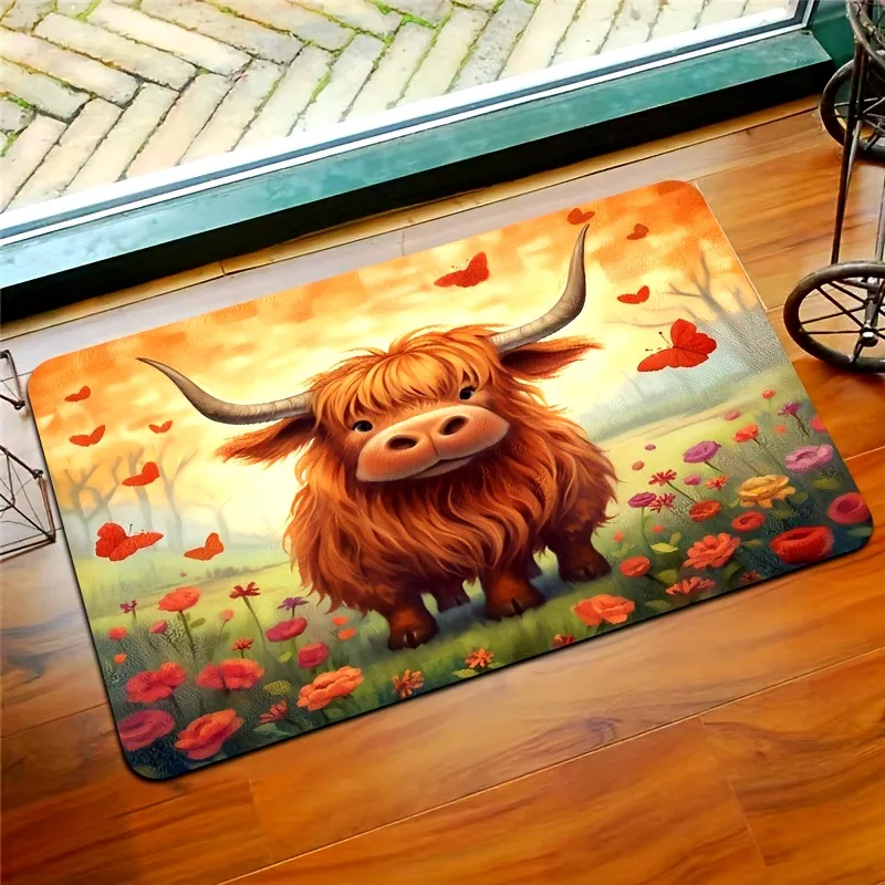 

1PC Highland Kitchen Rugs Non-Slip Home Door Mats Pop design Bathroom Rugs Bath Mat Carpet for Home Sink Laundry Decor