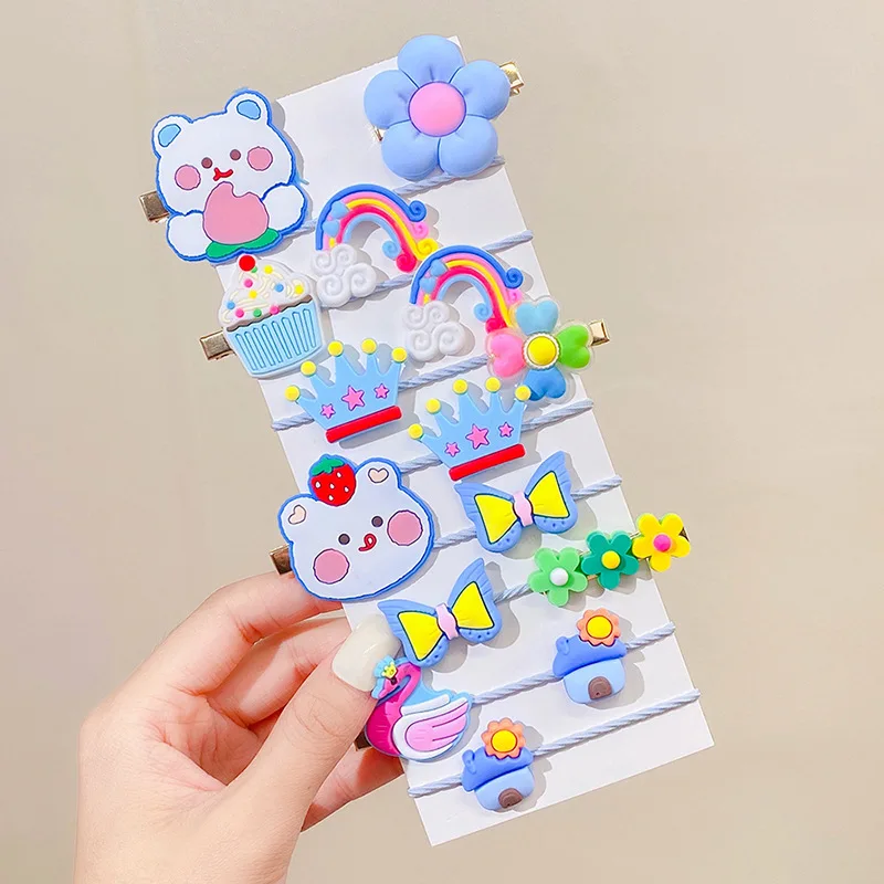 2022 New Cartoon Fruits Flowers Hairpins Hair Bands Set Girls Hair Accessories Children Headbands Scrunchie Kids Ornaments Gift