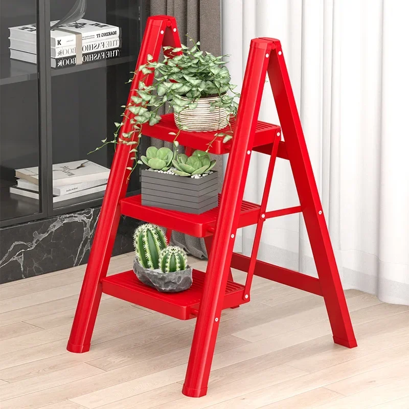 Folding Ladder Herringbone Ladder Escalator Four-step Five Ladder Thickened Steel Pipe Multi-functional Ladder Flower Stand