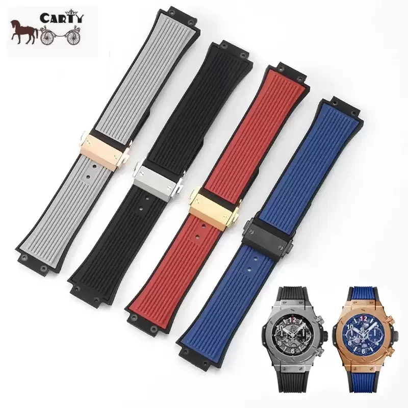 

Replace Silicone bands for HUBLOT BIG BANG Silicone 25*17mm Waterproof Watch Strap Watch Accessories Rubber Bracelet wristband