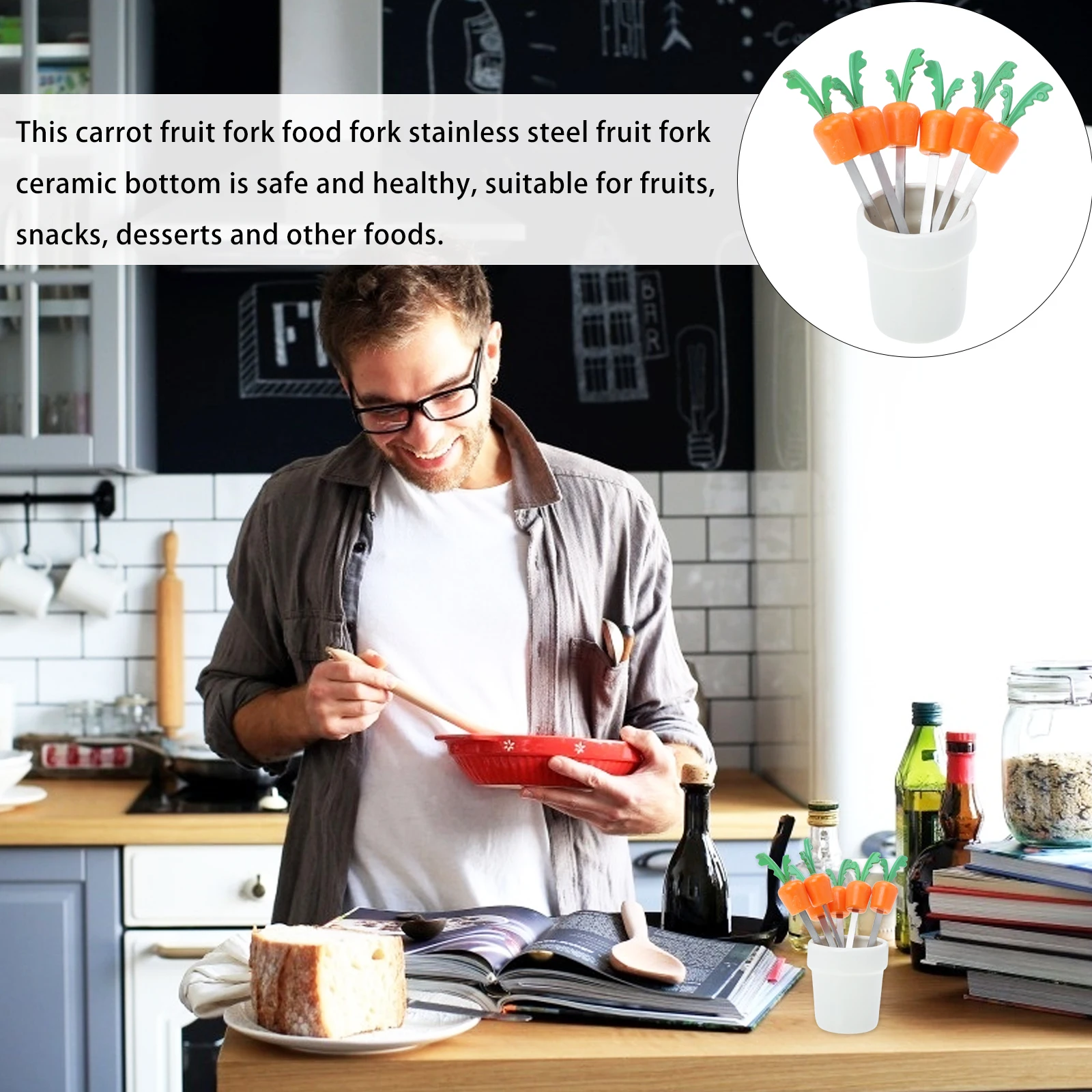 

1Set Affordable Fruit Forks Stainless Steel Practical Design Suitable Fruits Snacks Dessert Forks Party Fruit Picks