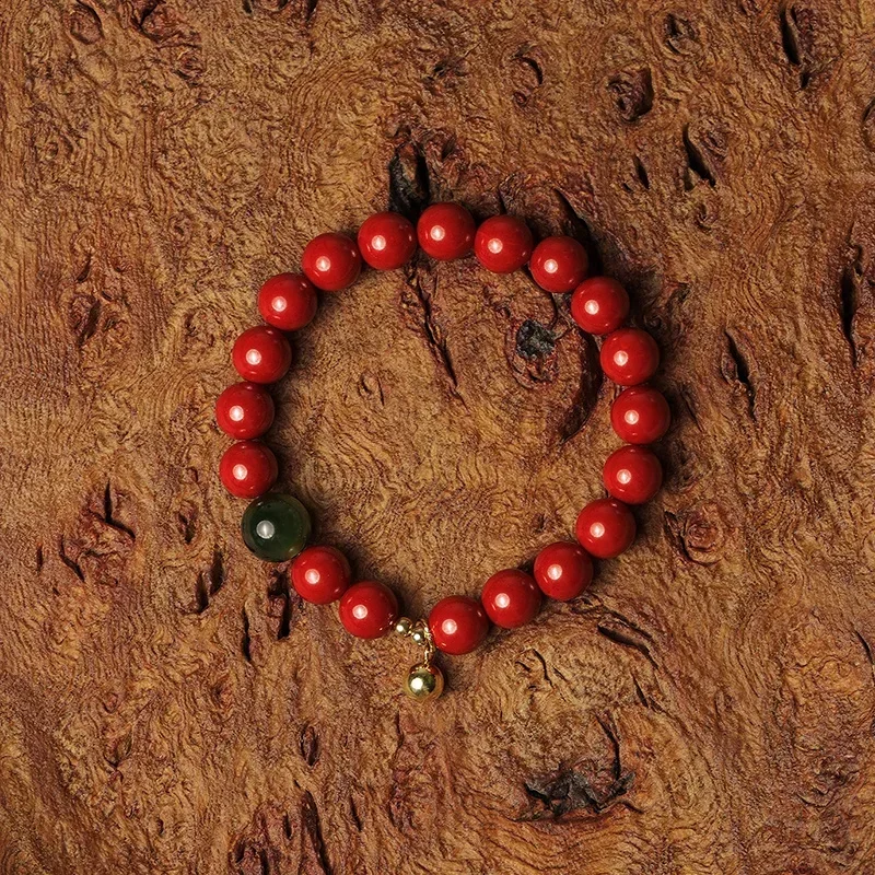 

Natural Raw Ore High Content Cinnabar Bracelet Imperial Sand Transfer Bear Bracelet Female Original Year Girlfriend Gift