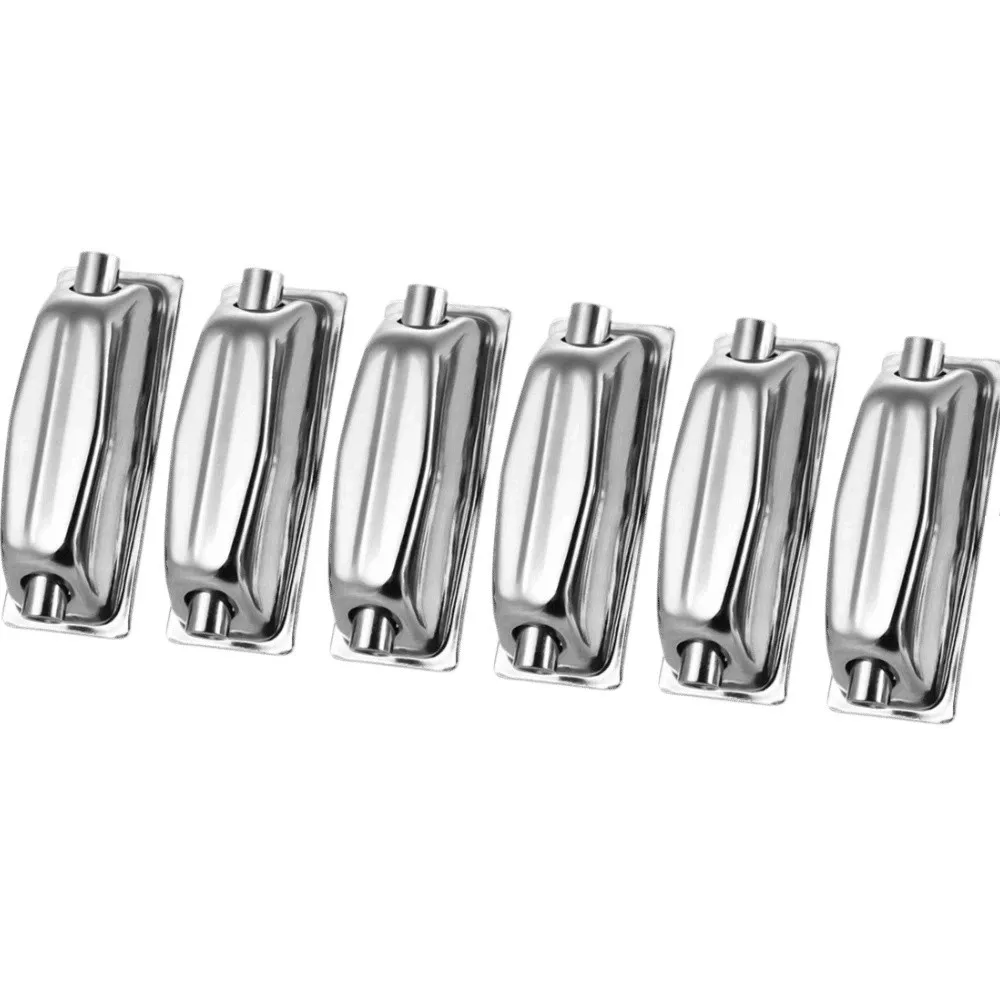 6pcs ​Rectangular Shape ​Snare Drum Lug​ ​Silver ​Double-end ​Double-end Lug​ ​Ear Drum Set Parts​ ​Drum Claw Hook​