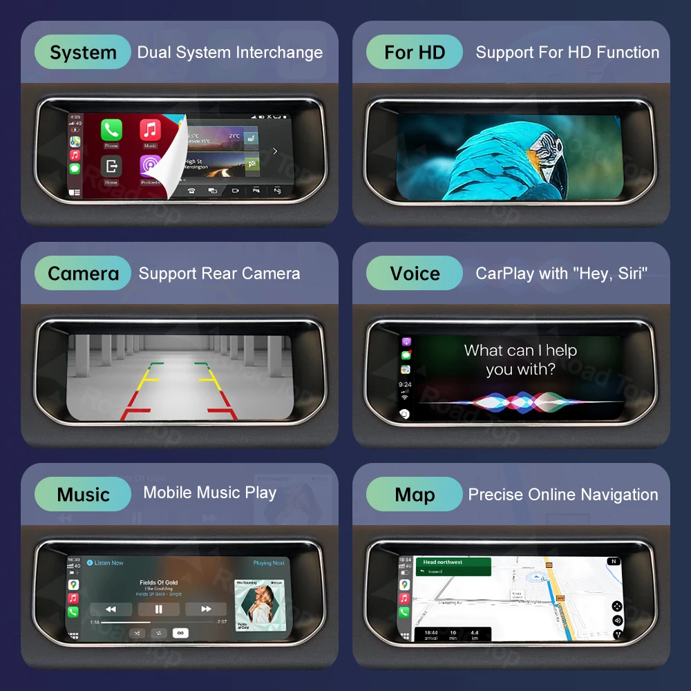 Carplay اللاسلكي لاند روفر/جاكوار/رينج روفر/إيفوك/ديسكفري هارمان 2016-2018 أندرويد السيارات الوسائط المتعددة الملاحة سيارة اللعب