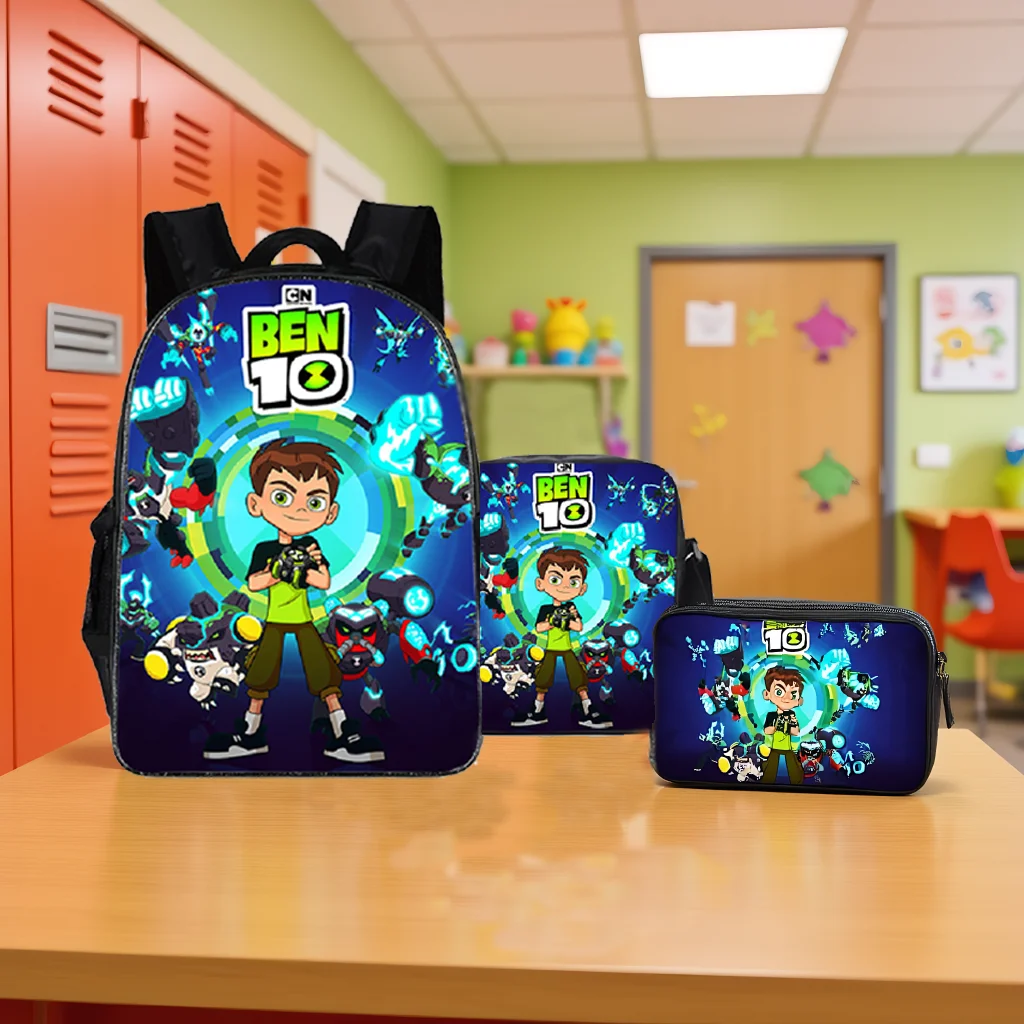 

Little Boys Girls Ben 10 Classic Daypack and Lightweight Side Bag Pencil Case 3 in 1 Backpack Set for Student