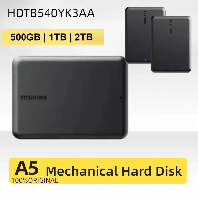 東芝a5シリーズ小型ブラックポータブルハードドライブusb-32高速gen1外付けデータストレージmac-os対応