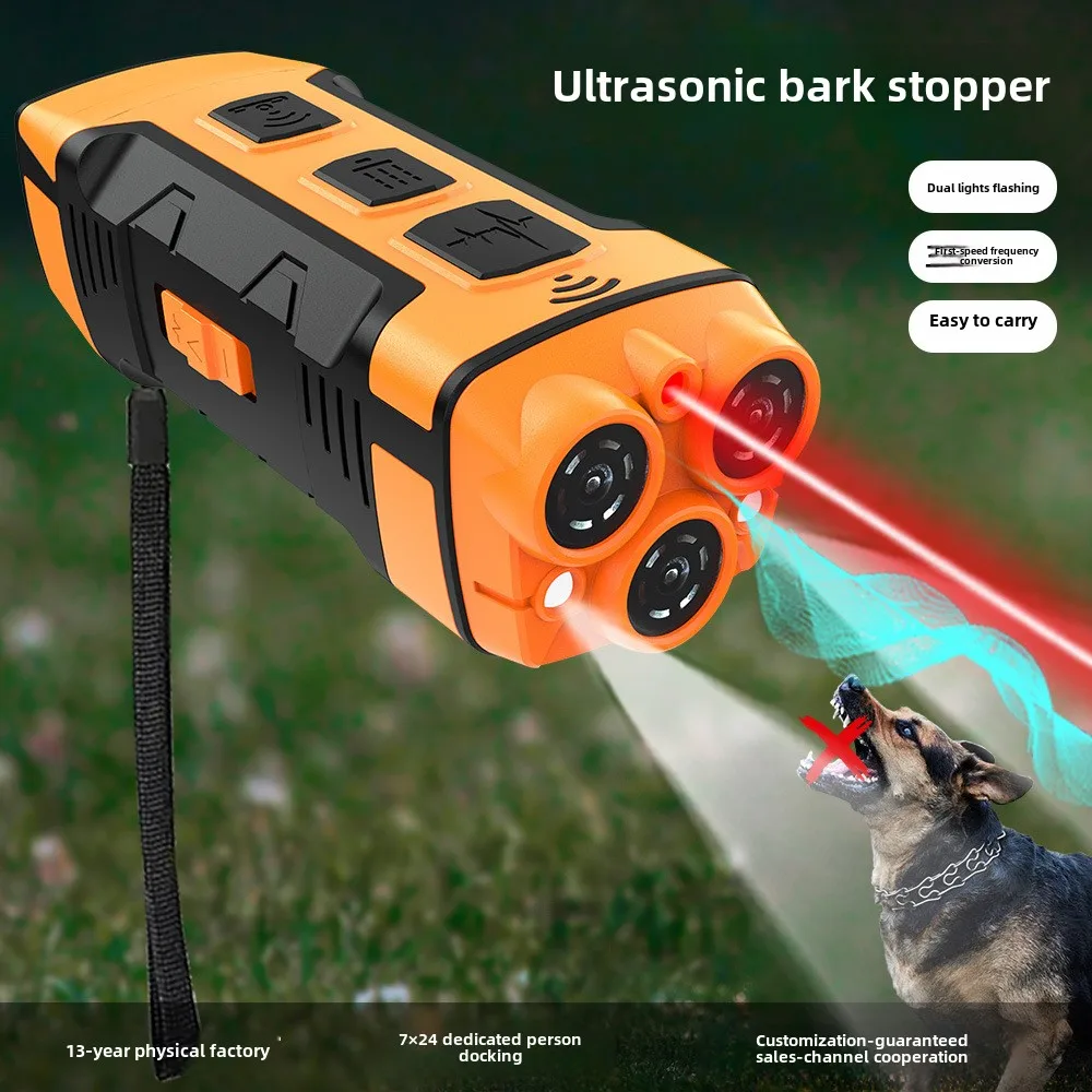

Ultrasonic anti-barking device, anti-dog barking artifact, rechargeable dog drive device, LED light, portable dog trainer
