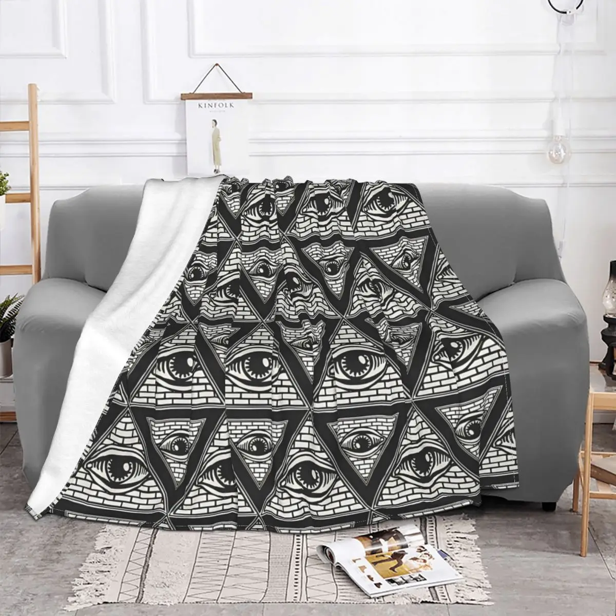 Freemasonry Pyramids Seeing Eye Portable Warm Throw Blankets for Bedding Travel