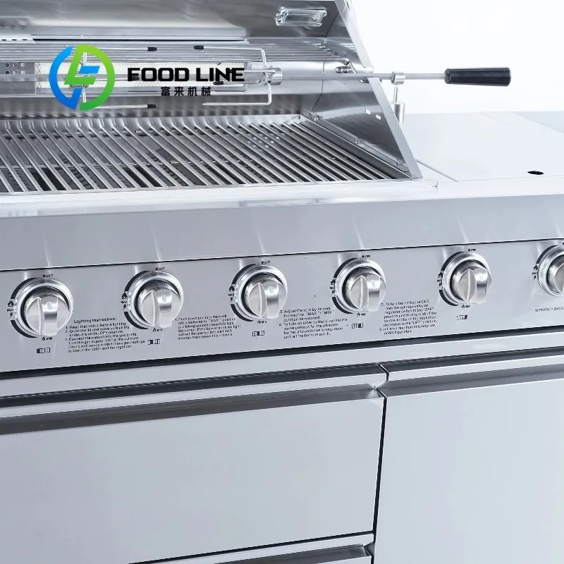 Outdoor Freestanding BBQ Gas Grill with Infrared Back Burner Barbecue Grills Product Category