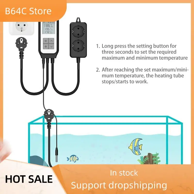 

B64C Tuya цифровой регулятор температуры розетка термостат нагреватель вилка для аквариумной теплицы голосовое управление вилка европейского стандарта