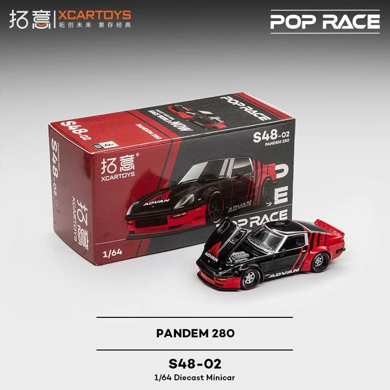 Xcartoys&POPRACE 1/64 Nissan 280ZX PANDEM ADVAN Diecast Car Model Alloy Simulation Collection Toy Gift For Boys#peetyeee