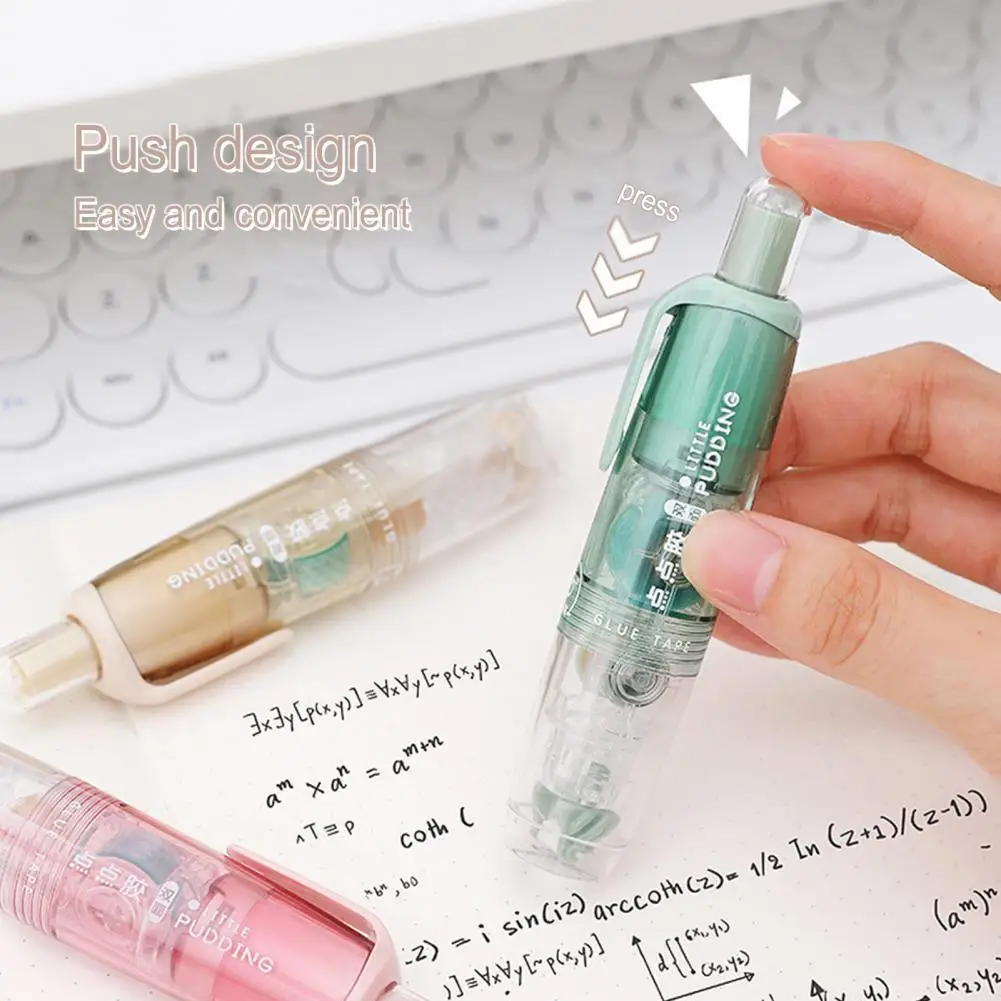 Adesivo rolo fita dispensador, dupla face, leve, portátil, Scrapbooking, cola de fita do rolo, material escolar, 2pcs