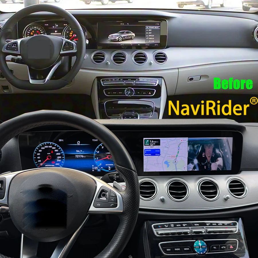Full LCD Dual Screen Carplay For Mercedes-Benz E Class W213 2017-2023 Car Radio Android GPS Navi Head Unit Multimedia Player DSP