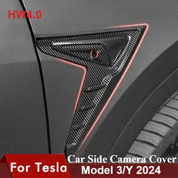 HW4.0 Side Camera Cover For Tesla Model 3 Y 2pcs Thunder Leaf Board Protective Highland 2024 Car Modification Auto Accessories
