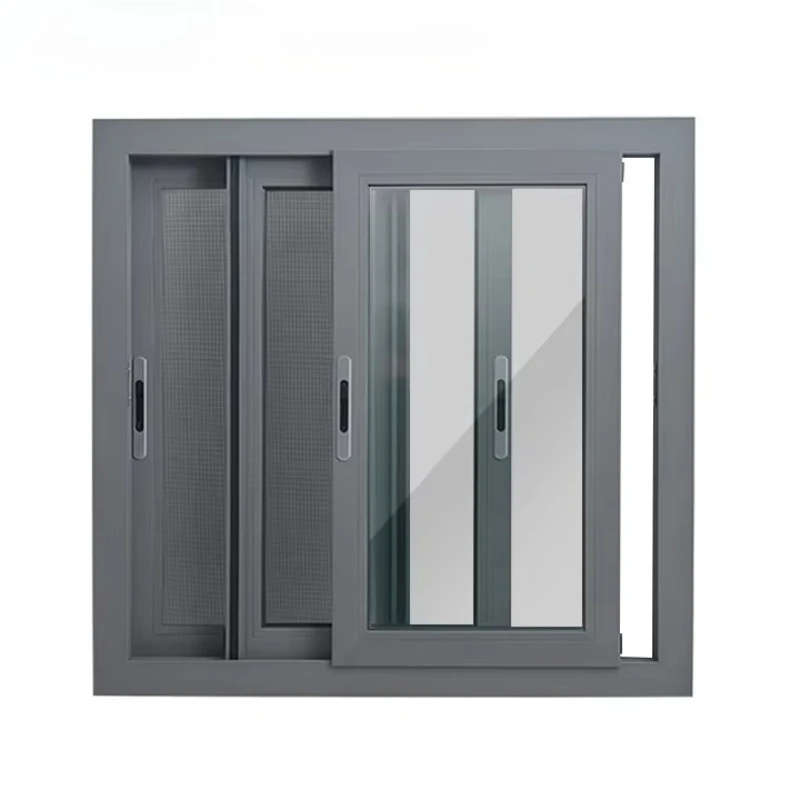 2025 Hot Sale Double Glass Sliding Window Low E Glass Aluminum Sliding Window Sliding Window with Mosquito Net