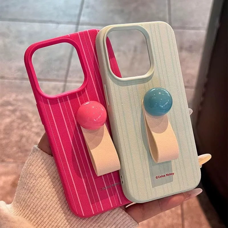 خط بسيط ثلاثية الأبعاد الكرة حلقة مشبك قوس الجلود الملمس لينة حافظة متوافقة آيفون 16 15 11 12 13 14 برو ماكس XR X XS ماكس