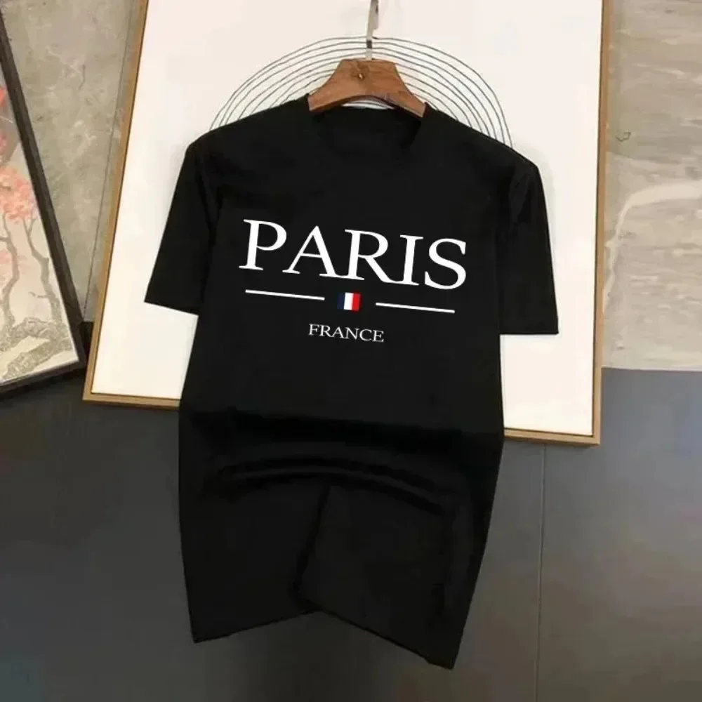 Men's T-shirt High Quality Luxury T-shirt Paris Printing Short Sleeve Streetwear Oversized Tee Shirt Men Clothing Summer 2024