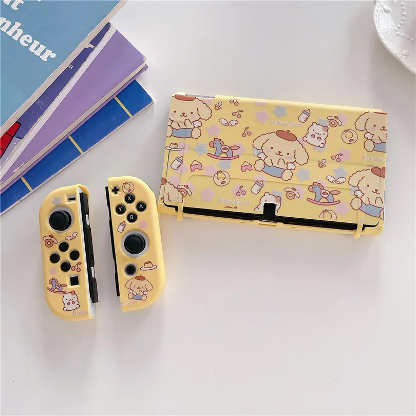 

Cartoon Sanrio Pom Pom Purin TPU Soft Protective Case for Nintendo Switch OLED NS Console Joy-Con Controller Housing Shell Cover