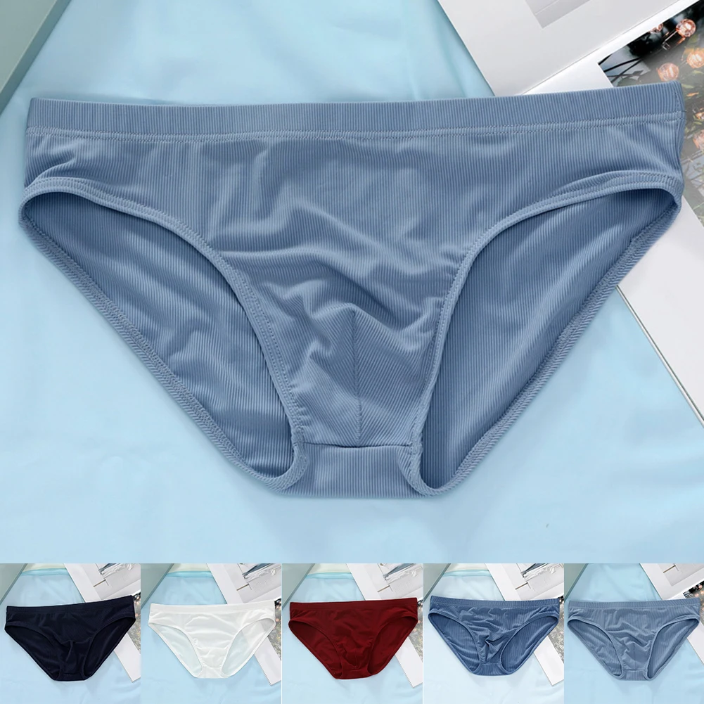 

Мужские сексуальные трусы из ледяного шелка, однотонные дышащие трусы, нижнее белье, трусы, летние тонкие трусы