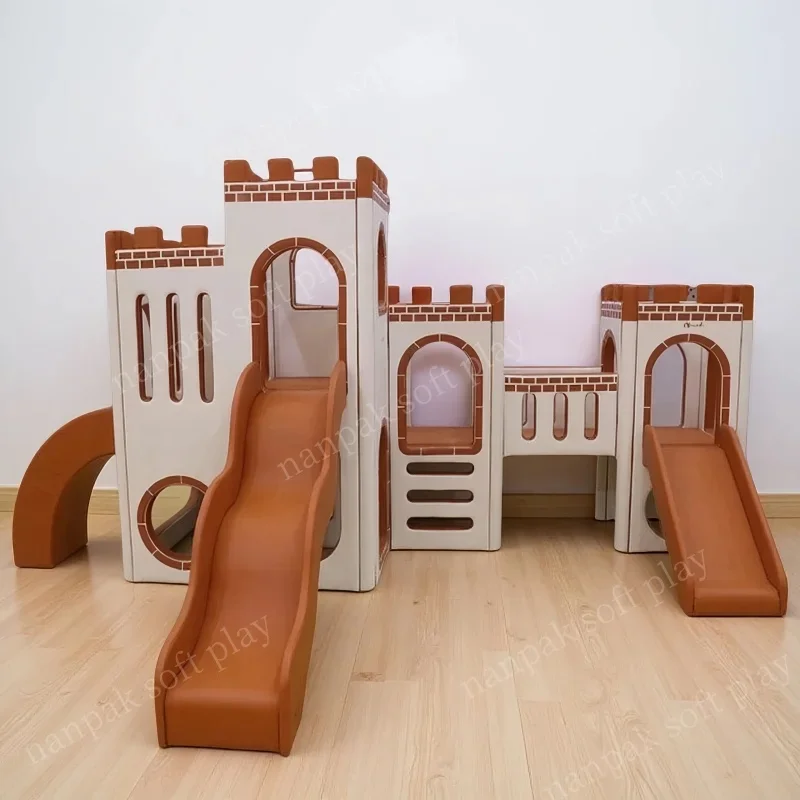 Premium Kids Soft Play Castle Sensory Climber Slide Crawl Play Set Indoor Playground Equipment for Cafe Mall Party Rental