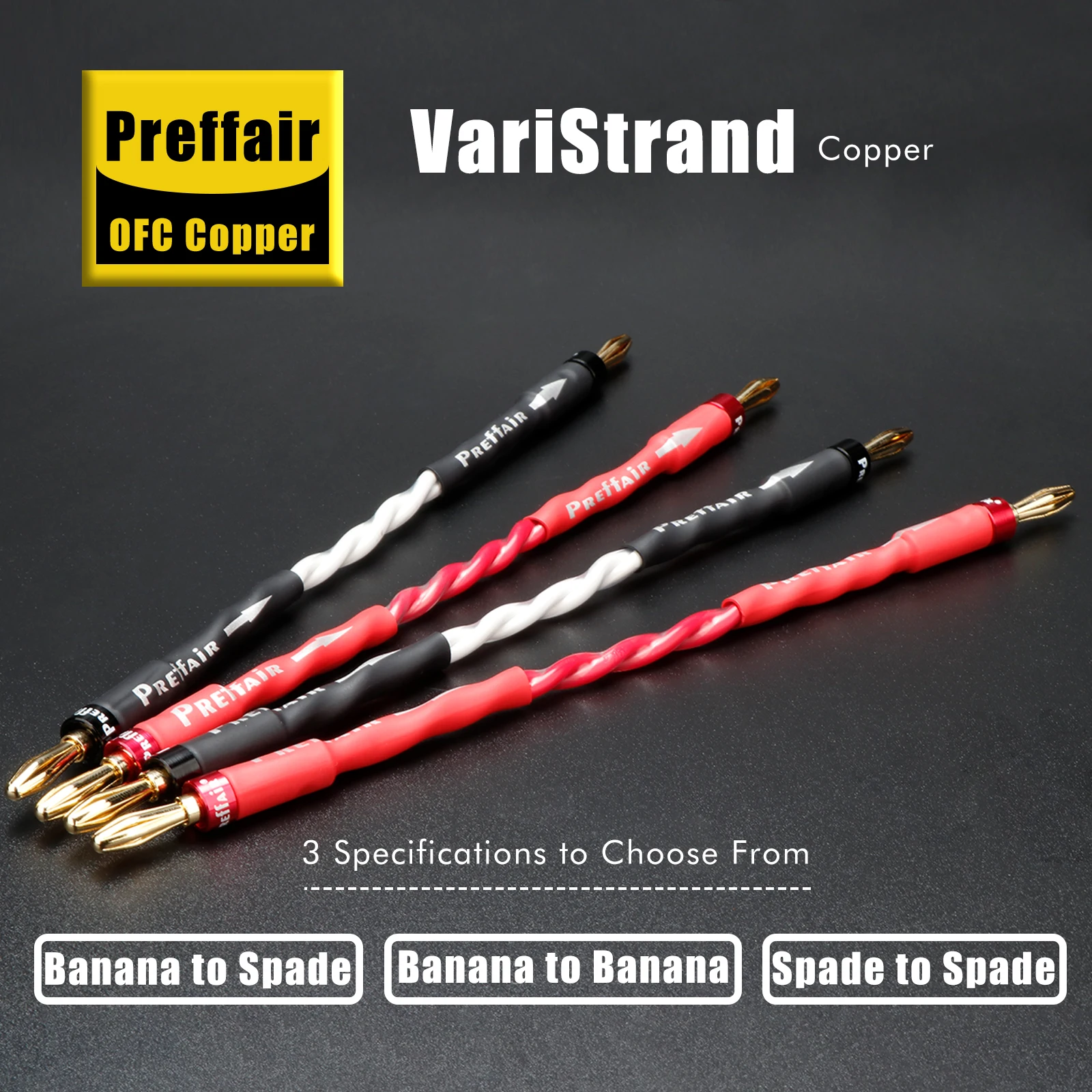 4 個の Canare 2S11F、バナナ - スペード端子スピーカー ブリッジ/ジャンパー オーディオ ケーブル