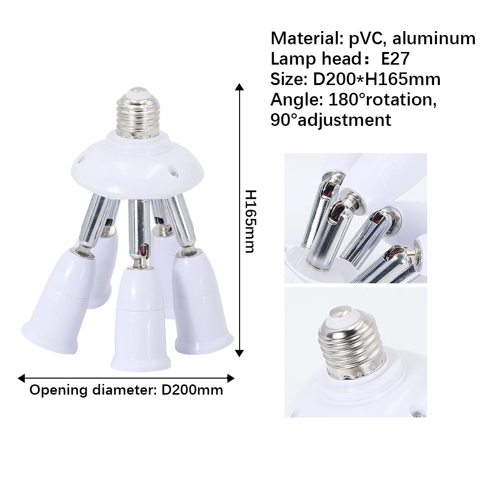 Holder Socket Splitter Lamp Base E27 Splitter 3 Heads Adjustable E27 To E27 Base LED Bulb Adapter Converter Lamp