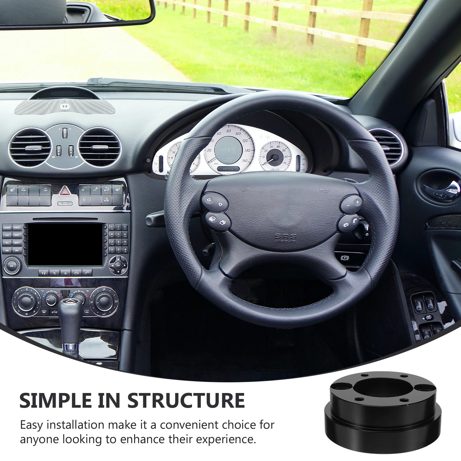 

Racing Game Steering Wheel Base Adapter Plate Black Aluminum Car Accessories Enhanced Control Durability Reliable Easy