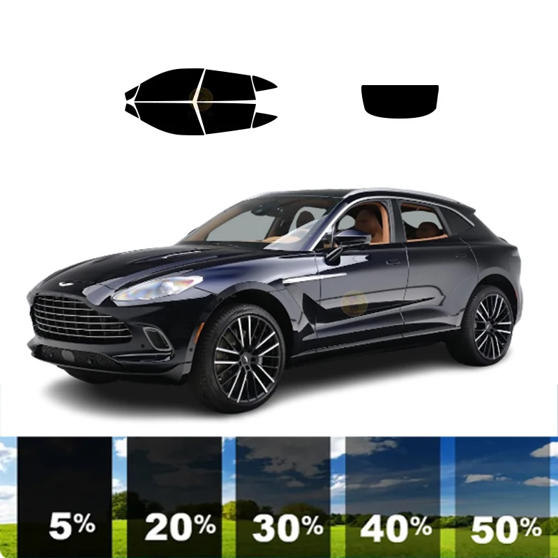 precut Removable Window Tint Film For Car 100% UVR 5%-35%VLT Heat Insulation Carbon ﻿For ASTON MARTIN DBX 4 DR SUV 2021-2023