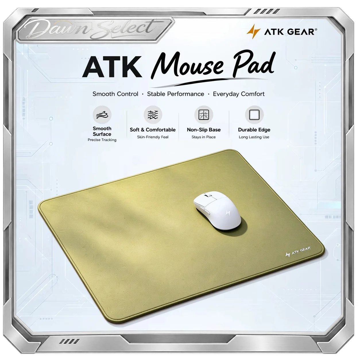 ATK 99G Carbon XSoft Gaming Mouse Pad 490x420x4mm Large Size Composite Blend Fiber Weave Poron Base Neutral Balanced Speed GIFT