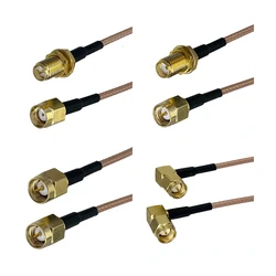 1Pcs RG316 SMA RPSMA to SMA RP SMA Male Plug & Female Jack Connector RF Coaxial Jumper Pigtail Cable Wire Terminals 4inch~10FT