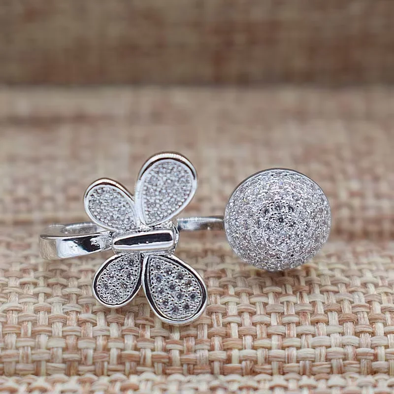 

2pcs Cubic Zircon Micro Pave Butterfly fixed Interlayer Clasp Clip Double Connector DIY Jewelry Findings