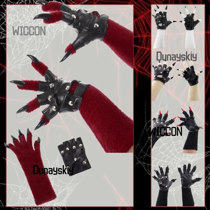 jirai-kei-ファーリーグローブ-パンクレザーグローブ-コスプレ小道具-キグ-キグルミ-セクシー-クール-y2k-jirai-kei-パーティー-デイリー-ハロウィン-クリスマス