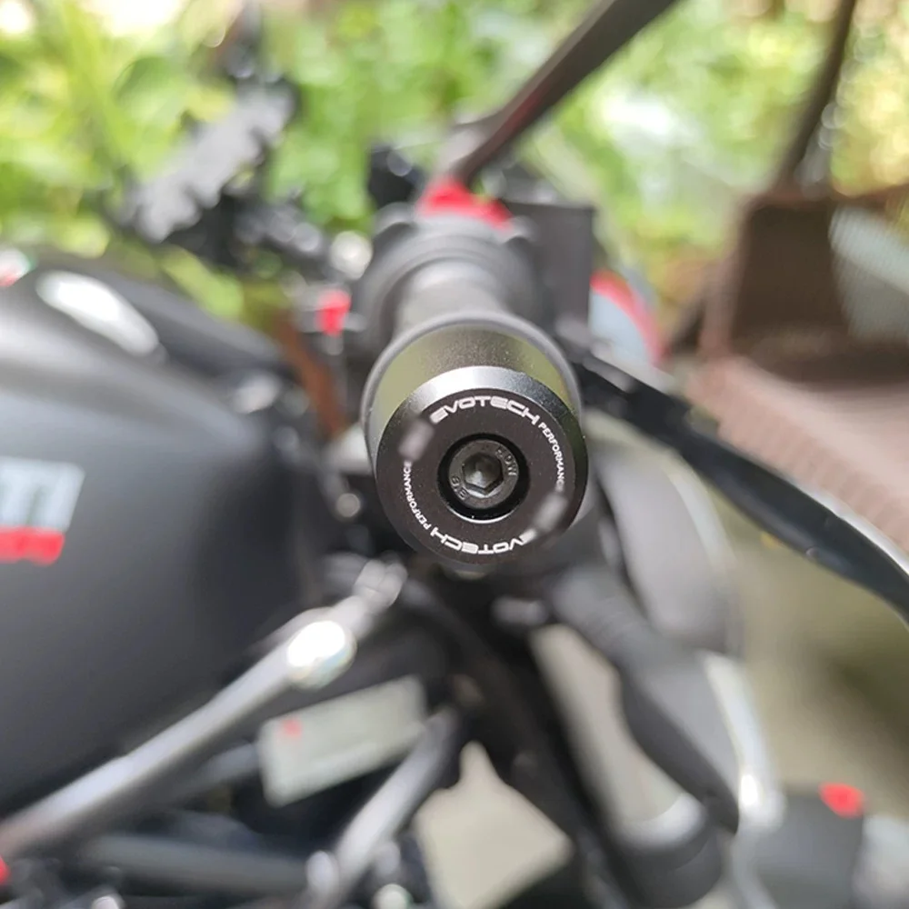 Weighted stainless steel handlebar end weights/sliders for ZONTES 703RR/703F (crash protection/balancing accessories)