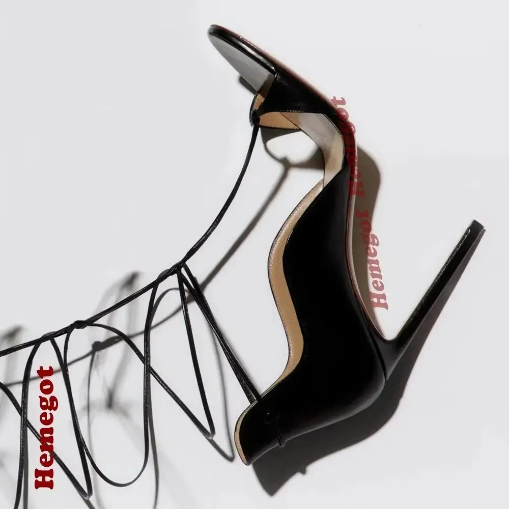 One Straps T-Strap Cross Strappy Women's Sandals Silver Stiletto Heels Lace Up Sandals Open Toe 2025 New Side Air Party Shoes
