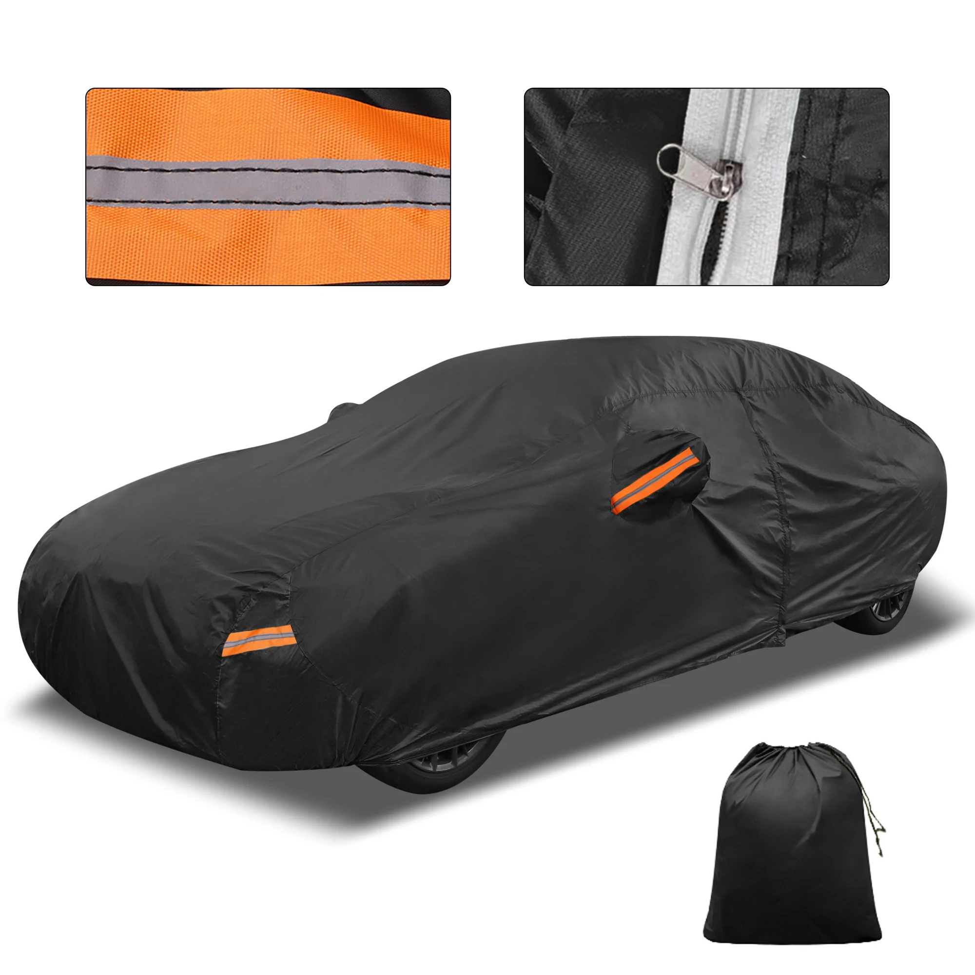 

Motoforti Car Cover Outdoor Waterproof Sun Rain Hail Protection with Left Side Door Zipper 210D-PU for Toyota Mirai Sedan