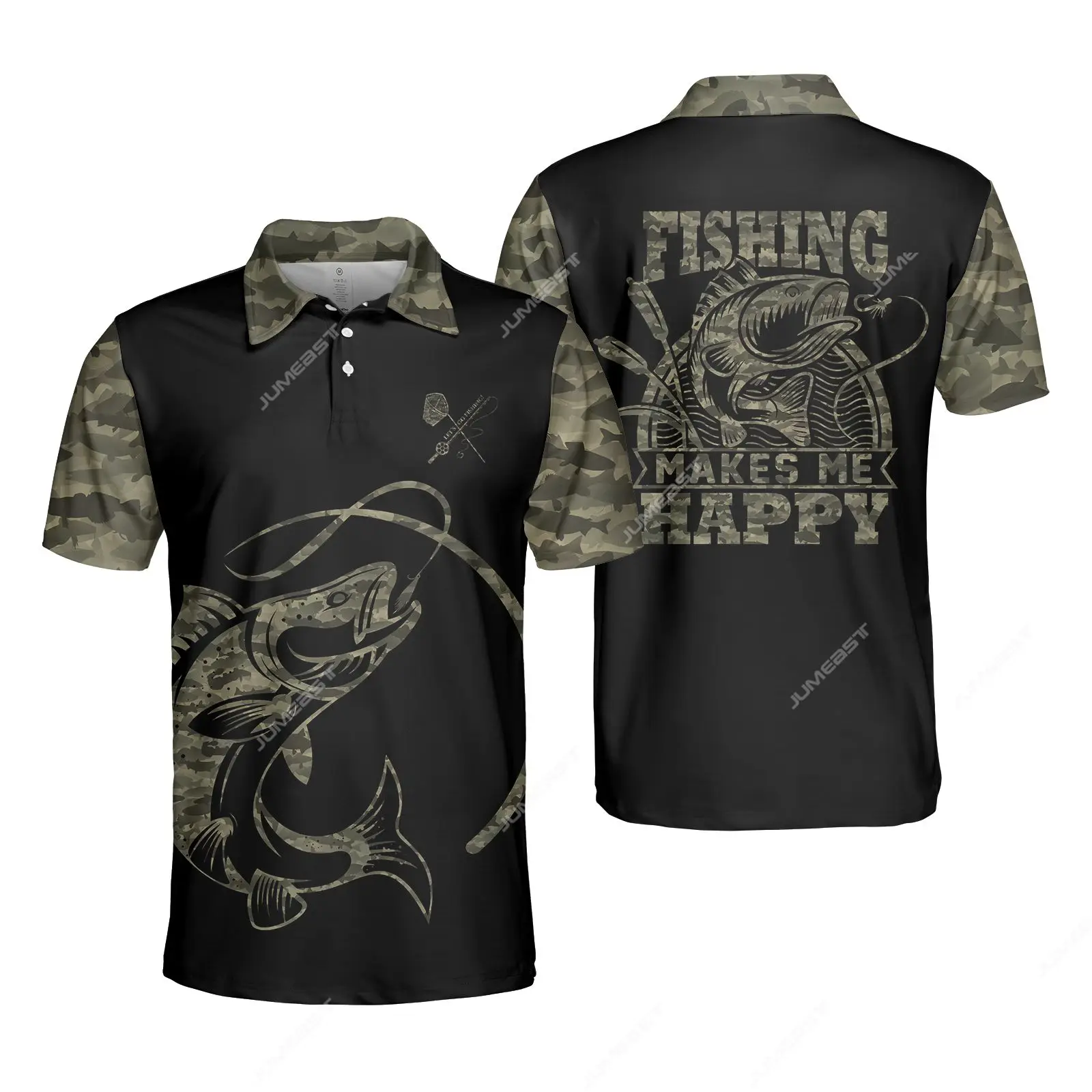 Jumeast Carp Fishing Camouflage Polo Shirt For Men Husband Gift Sports T-shirts Unisex Baggy Fish Hunting Clothes Fishmen Tops