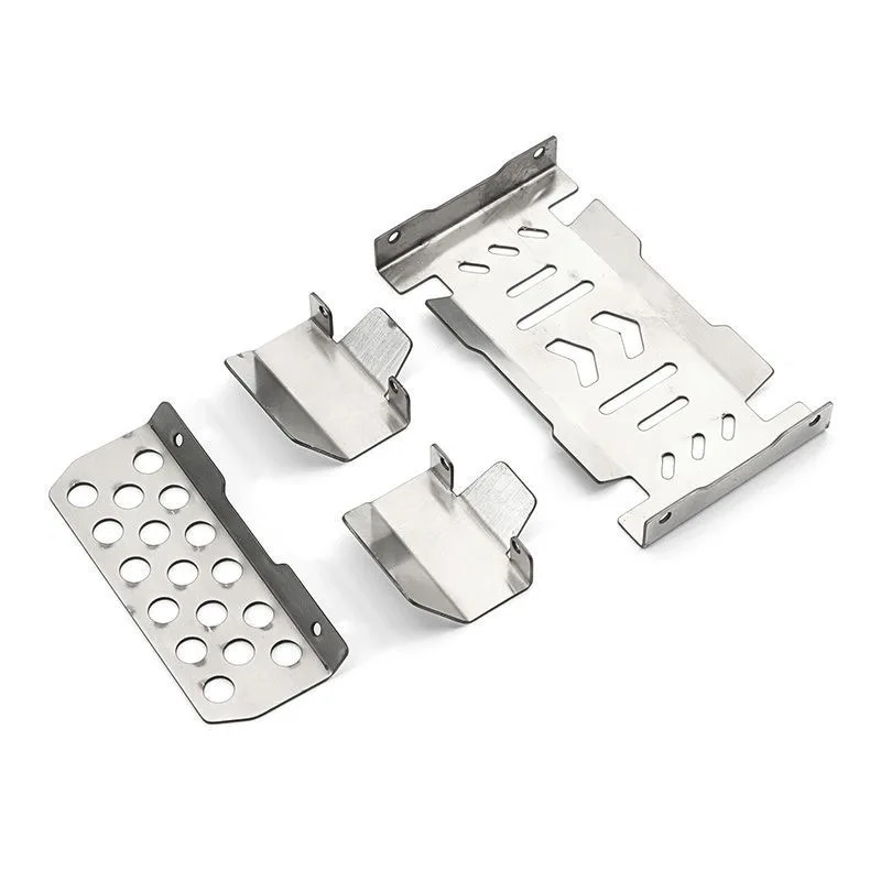 Protector de armadura de chasis de parachoques de placa de deslizamiento de acero inoxidable para piezas de actualización de coche 1/10 YK4106 YK4107 RC, accesorios de protección resistentes