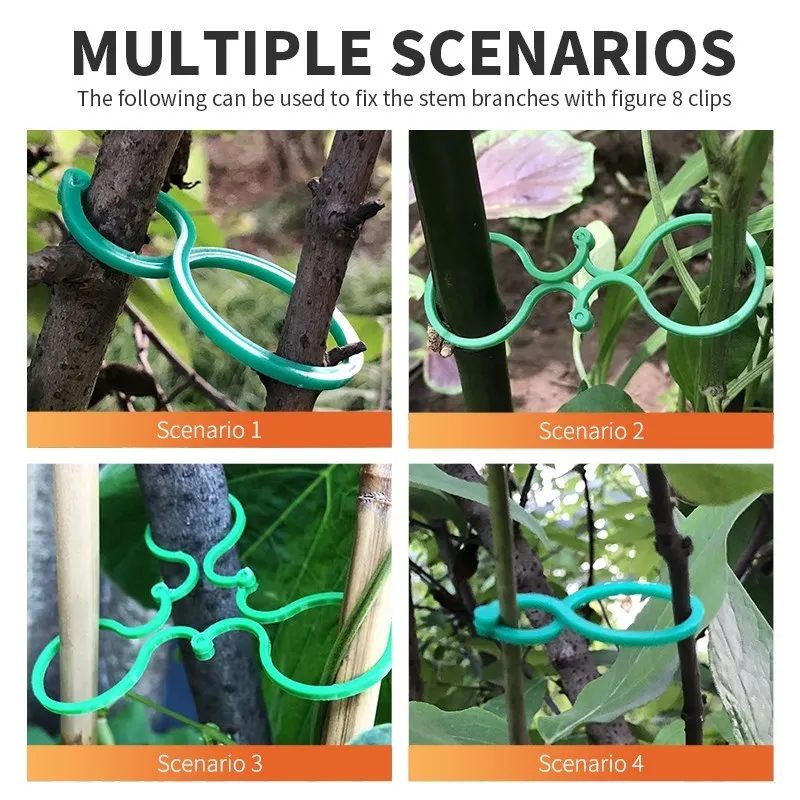  Flower Plant ClampPlant Support Clips Plant Fixed Clips Bracket Pole for Gardening Vegetables Stem Support 