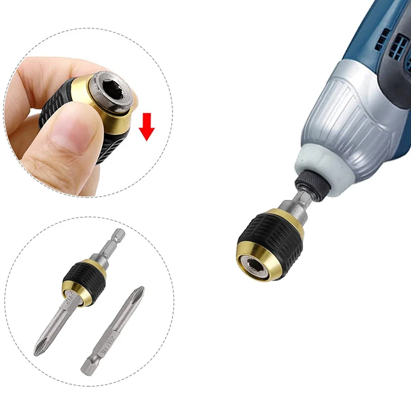 60mm 1/4" Screw Drill Magnetic Drill Bit Quick Change Lock Magnetic Drill Bit Extender Drill Bit Holder With Hexagonal Shank