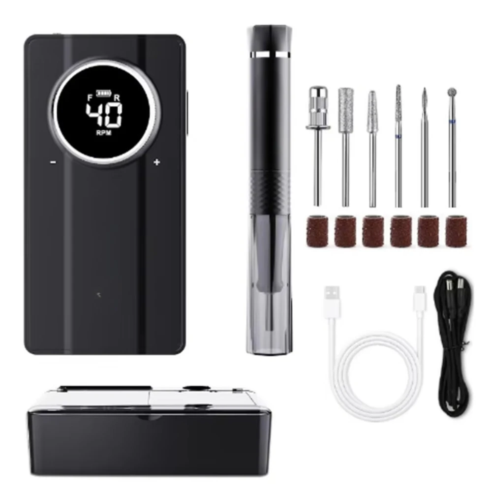 Brushless 40000 RPM Rechargeable Electric Nail Drill Pedicure Manicure Nail File Polishing Pen Brushless Nail Drill Machine