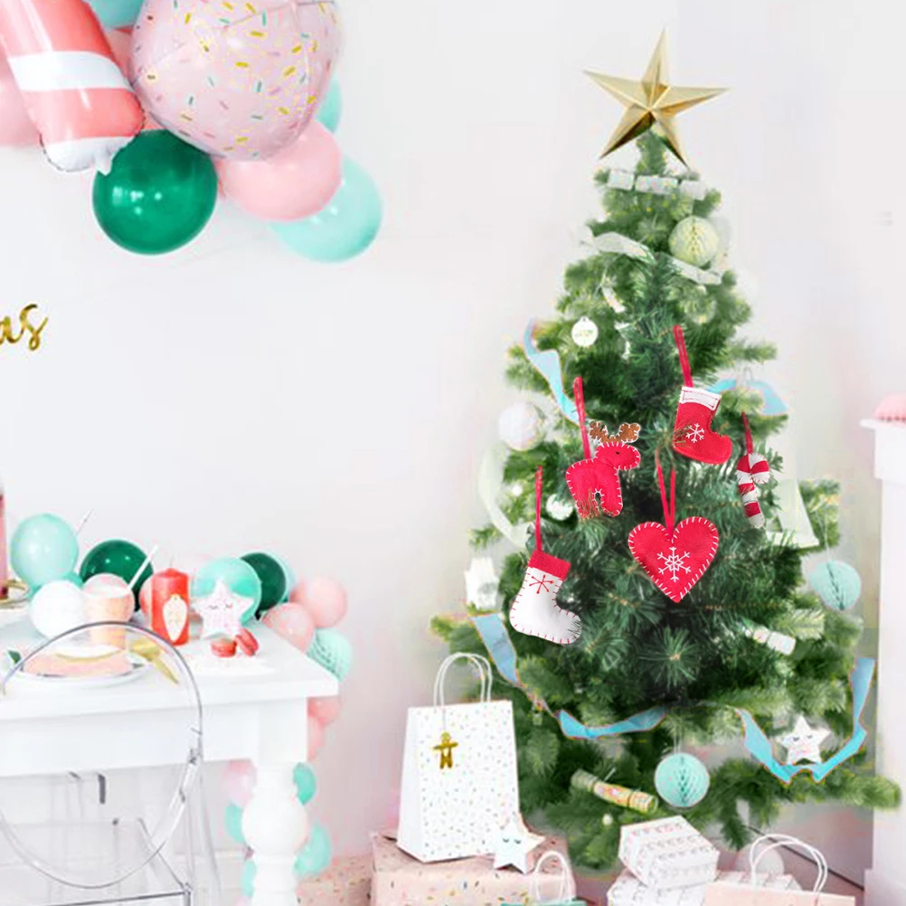 

Tree Decorations Decorative Hanging Ornaments Reindeer Glitter Holiday Window Felt